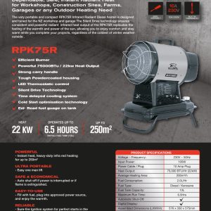 RPK75R - Remington 22kW Diesel Radiant Heater (75,000 BTU)