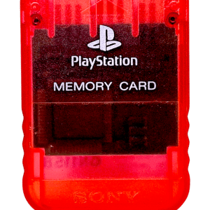 SONY PlayStation PS1 Memory Card TRANSLUCENT RED