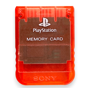 SONY PlayStation PS1 Memory Card TRANSLUCENT RED