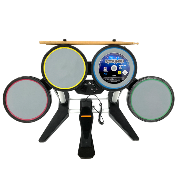 PS2/PS3 Rock Band Drum Kit + Pedal + Sticks + Game!