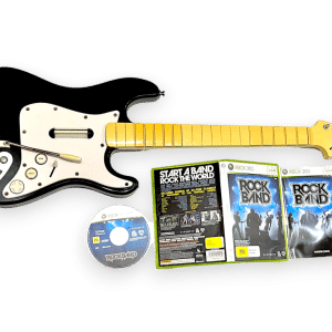 Genuine Rock Band Wireless Xbox 360 Guitar + Game BUNDLE