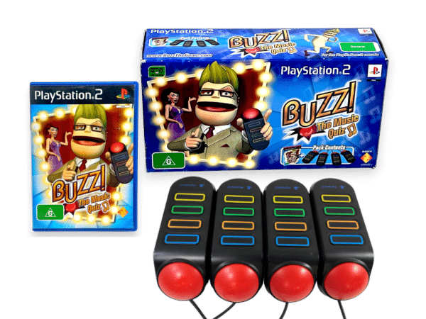 BUZZ! The Music Quiz (PS2) *GAME + BUZZERS BOX SET!!!