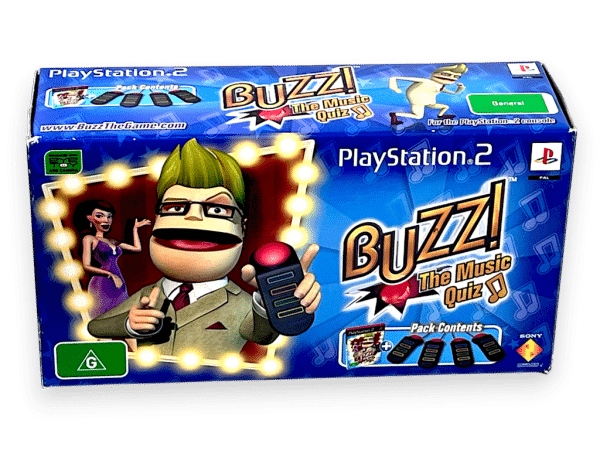 BUZZ! The Music Quiz (PS2) *GAME + BUZZERS BOX SET!!! - Image 3
