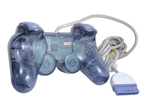 Genuine Sony PSone Dual Analog Controller (Clear Blue) - Image 2
