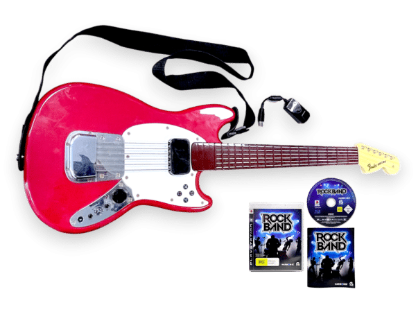 Rock Band 3 Wireless Fender Mustang PRO-Guitar Controller + Dongle + Game (PS3) - Image 2