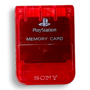 Genuine Sony PlayStation 1 Memory Card - Translucent Red