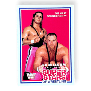 THE HART FOUNDATION WWF Superstars of Wrestling Card