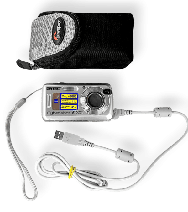 Sony Cyber-shot 6.0MP Digital Camera with Lowepro Case and USB Cable - Image 2