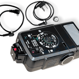 National PE-200S Electronic Flash with Sync Leads and Adapters