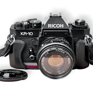 Ricoh KR-10 35mm SLR Film Camera with Lens, Manuals and Case