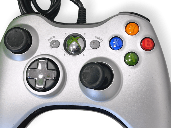 GENUINE Microsoft Xbox 360 SILVER WIRED CONTROLLER (Sticky Analog) - Image 2