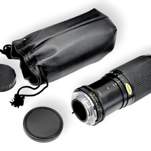 Vintage Telephoto Zoom Camera Lens with Case and Caps