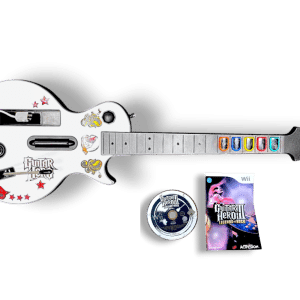 WIRELESS Guitar Hero White Guitar Controller + Game (Wii)