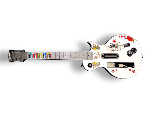 WIRELESS Guitar Hero White Guitar Controller + Game (Wii) - Image 2