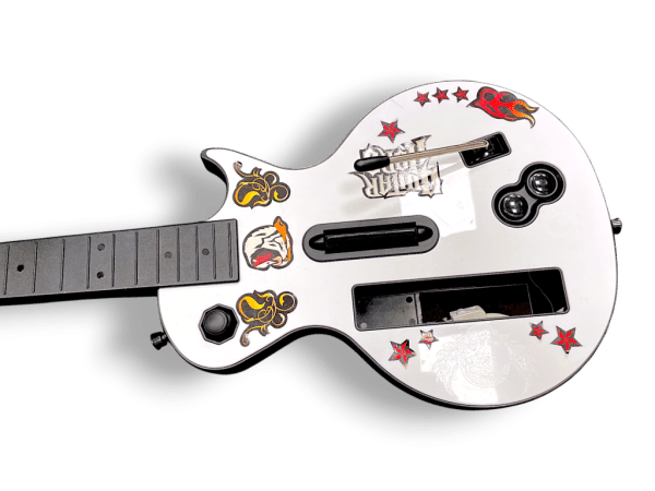 WIRELESS Guitar Hero White Guitar Controller + Game (Wii) - Image 4