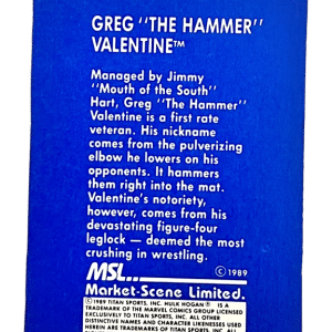 Greg 'The Hammer' Valentine - 1989 WWF Superstars Series 2 #10/20